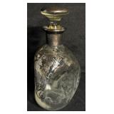 Art Nouveau Sterling Silver Overlay Decanter