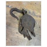 Antique Cast Iron Locking Block & Tackle Pulley