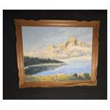 'E. Marie Miller' Mountain Landscape Painting