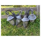 4 Vintage Matching Outdoor Lantern Form Sconces