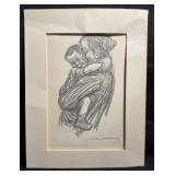 Vintage Kathe Kollwitz ' Child in Arms ' Print