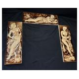 Antique 3  Majolicia Fireplace Tiles by I.  Broome