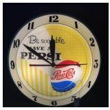 Vintage 1950's Pepsi-Cola 'Double Bubble' Clock
