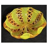Vintage Murano Latticino Art Glass Bowl