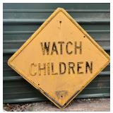 Vintage 'Watch Children' Road Sign