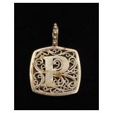 Vintage 'Lori Bonn' Sterling Silver 'P' Pendant