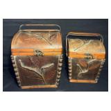 Vintage 2 Chinese Folk Art Picnic/Wedding Boxes