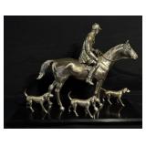 Vintage Alfred J Flauder Silver Fox Hunt Sculpture