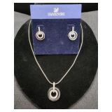 'Swarovski' Circle Swing Necklace & Earring Set
