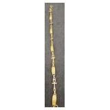 Fine 18K Gold Egyptian Cartouche & Ankh Bracelet