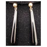 Vintage 14K Gold & Black Onyx Teardrop Earrings