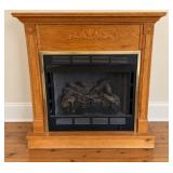 Gas Fireplace & Golden Oak Mantlepiece