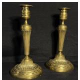 Pair  Antique Solid Brass Candle Holders