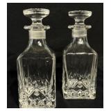 2 Vintage Clear Glass Decanters / Cologne Bottles