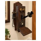 Reproduction Oak Wall Telephone