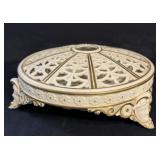 Parian Porcelain Reticulated Potpourri Bowl