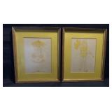 Vintage 2 Pop Art Drawings by 'Lidia 67'