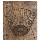 Antique Wire Egg Gathering Basket with Bail Handle