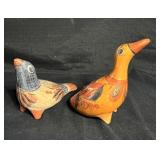 Vtg Mexican Folk Art Pottery Birds
