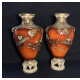 Pair of Antique Ogawa Kutani Satsuma Vases - 22'