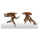 2 Adirondack / Rustic Natural Root Hanging Shelves