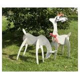 Painted Wooden Christmas Deer Yard Decorations