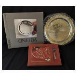2 Vintage Trays - Silver Plate & Glass