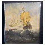 Vintage ' BELLER ' Oil on Canvas Painting