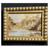 Antique Miniature Romantic  Landscape Painting