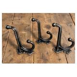 Antique 3 Cast Iron Tack/Barn Harness Hooks