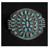 Vintage Navajo Sterling & Turquoise Cuff Bracelet