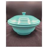 Vintage Fiesta-Ware Turquoise Covered Casserole