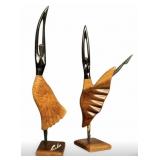 Vintage 2 Cuban Hand-Carved Wooden Dancers