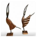 Vintage 2 Cuban Hand-Carved Wooden Dancers