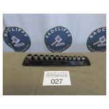 Snap-On sockets in magnetic rack, 8ï¿½19 mm, short