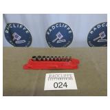 Snap-On sockets in magnetic rack, 3/16ï¿½9/16