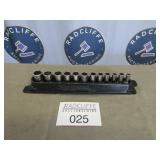 Snap-On sockets in magnetic rack, 8ï¿½19 mm
