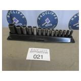 Snap-On sockets in magnetic rack, 8ï¿½24 mm