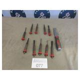 Assorted Snap-On chisels and punches