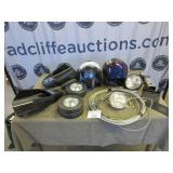 4 Trailer mirrors, wheel assemblies, helmet