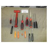 Assorted Snap-On tools ï¿½ screwdrivers, files, etc