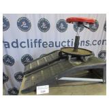 Mechanics adjustable stool on wheels and two ramps