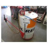 Repsol Oil Barrel with Pump on Wheels