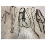 Leather Headstall, Nose Band, Roping Reins, Riens