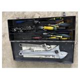 Tool box including crescent wrenches,