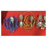 Box of Trouble Lights, 2 New, Parts & Ext Cords