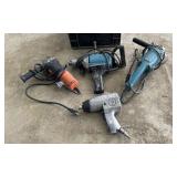 Air drill, Makita electric grinder,