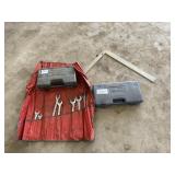 1/2" drive socket set, wrenches, ruler, and more