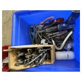 Assorted drill bits, air hammer, and more