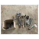 Selection of hand tools, hammers, crowbars,